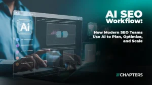 cover image for a blog titled "AI SEO Workflow"