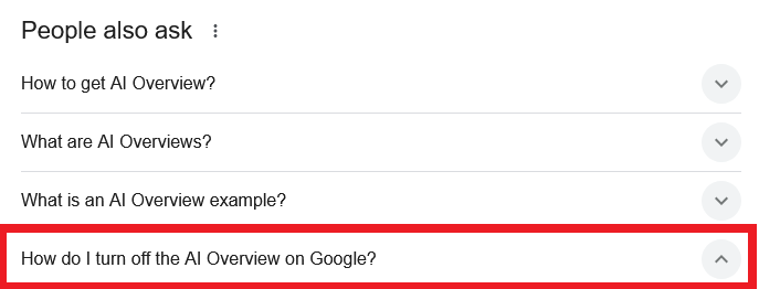 image of people also asked questions about AI overviews