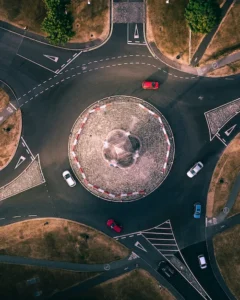image of a roundabout used as an analogy for a blog about topical authority