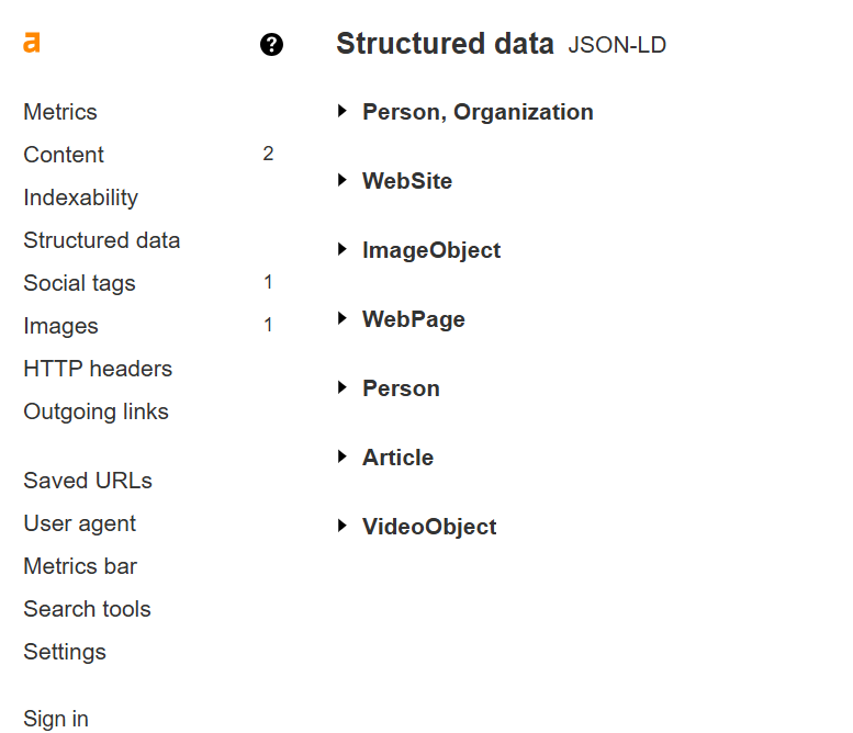 image of schema from from ahrefs