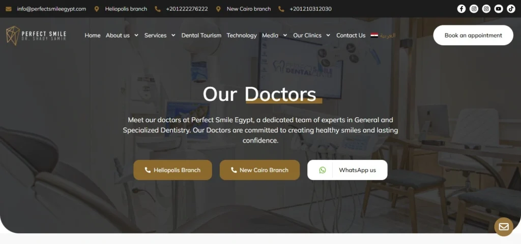 Chapters Digital Solutions Medical Website Development Case Study Screenshot for Perfect Smile