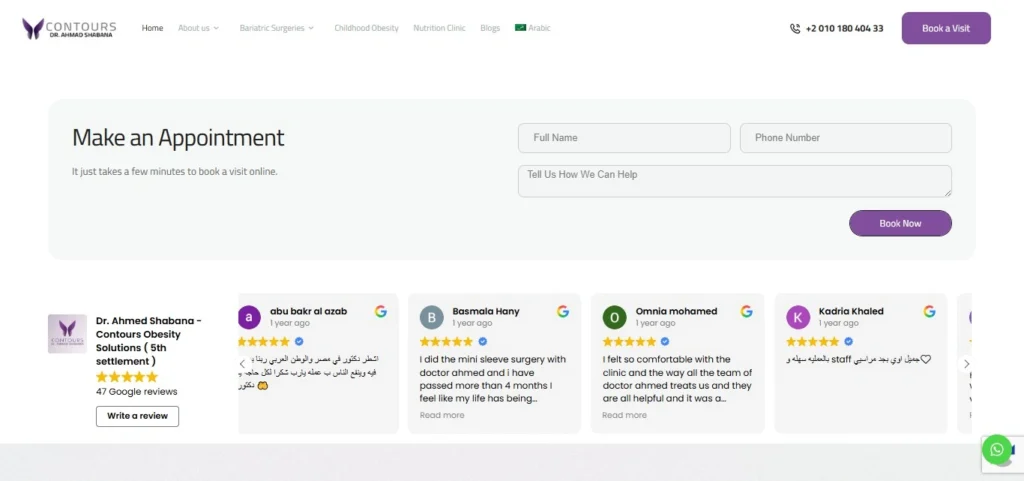 Chapters Digital Solutions Medical Website Development Case Study screenshot for Dr Ahmad Shabana