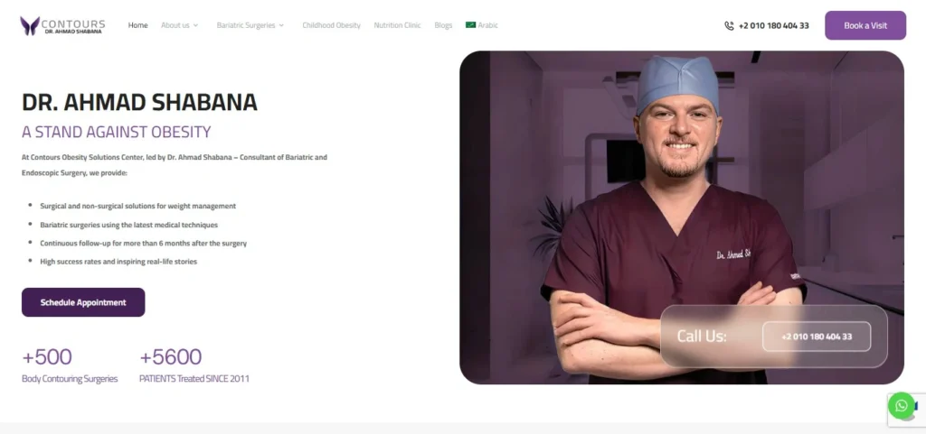 Chapters Digital Solutions Medical Website Development Case Study screenshot for Dr Ahmad Shabana