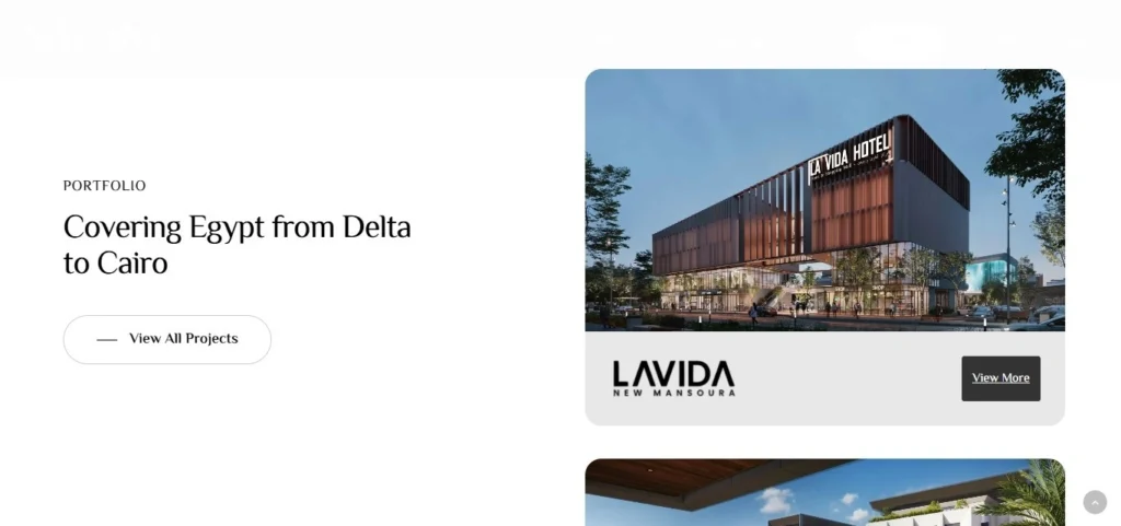 Salam Developments Website Development Case Study Home Page Project Section Screenshot